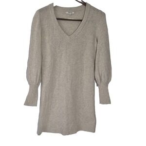 Madewell Sweater Dress Womens Small Beige Wool Blend Long sleeve V-Neck Pullover